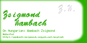 zsigmond wambach business card